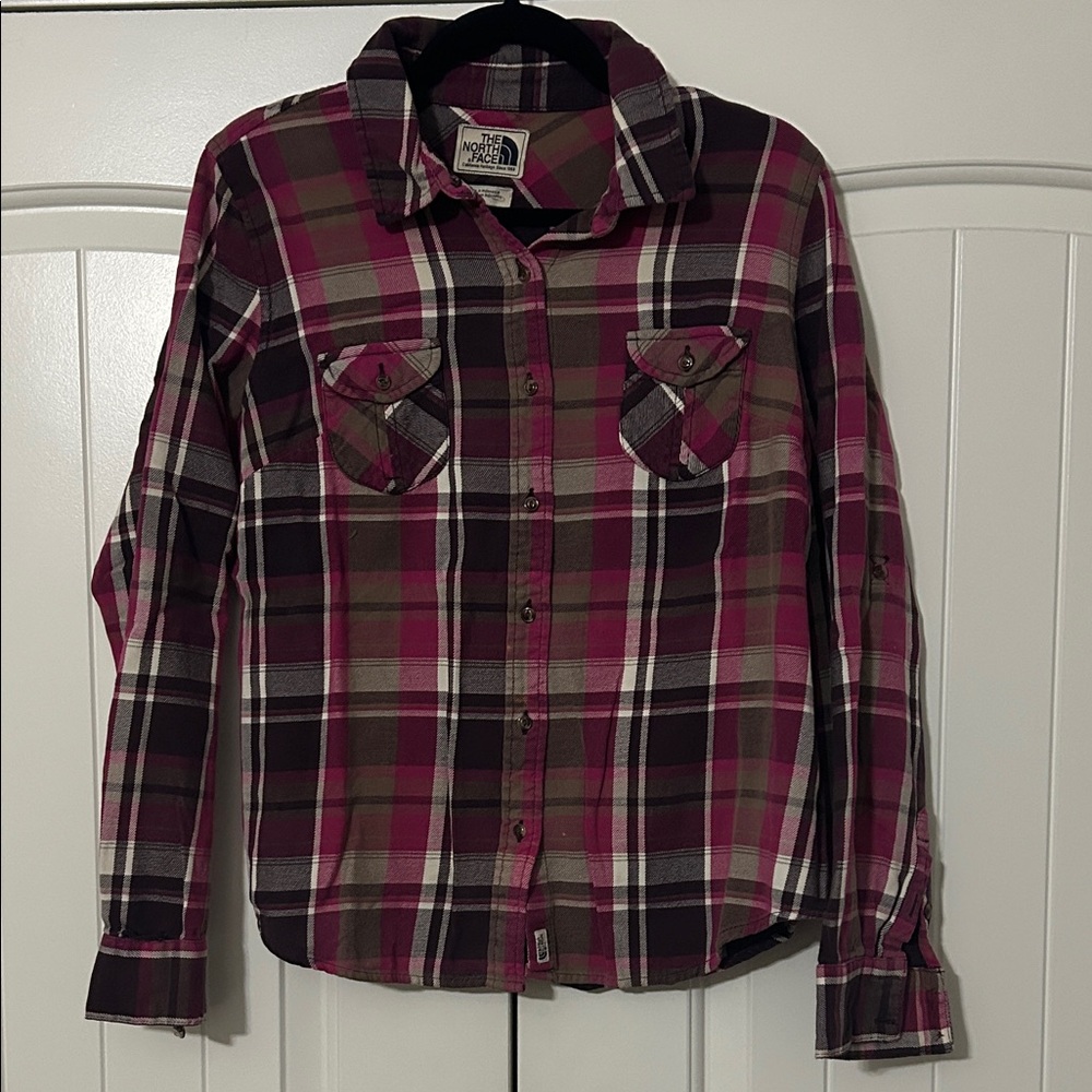 The North Face Pink and Brown Plaid Shirt Project Shirt